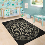 Scandinavian Viking Symbol Print Area Rug