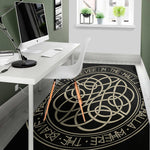 Scandinavian Viking Symbol Print Area Rug