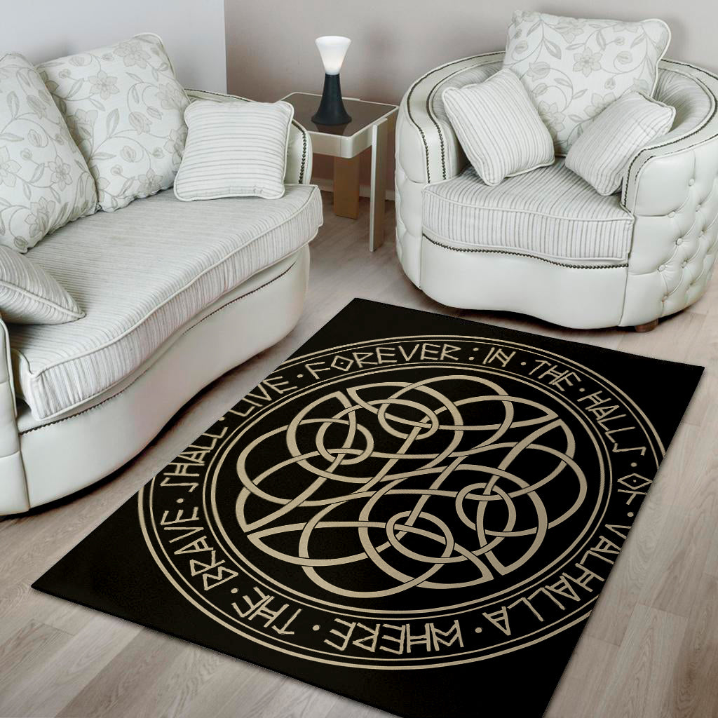 Scandinavian Viking Symbol Print Area Rug