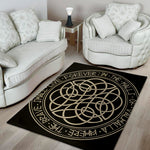 Scandinavian Viking Symbol Print Area Rug