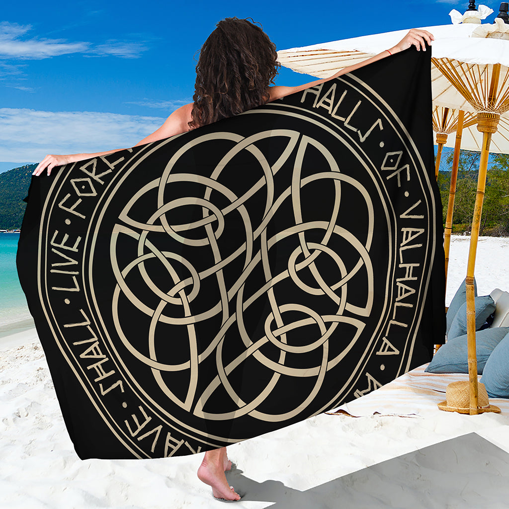 Scandinavian Viking Symbol Print Beach Sarong Wrap