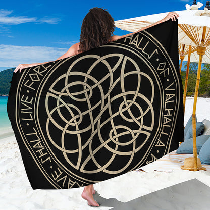 Scandinavian Viking Symbol Print Beach Sarong Wrap