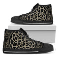 Scandinavian Viking Symbol Print Black High Top Sneakers