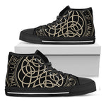 Scandinavian Viking Symbol Print Black High Top Shoes