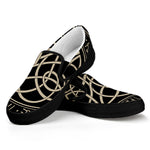 Scandinavian Viking Symbol Print Black Slip On Shoes
