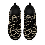 Scandinavian Viking Symbol Print Black Sneakers