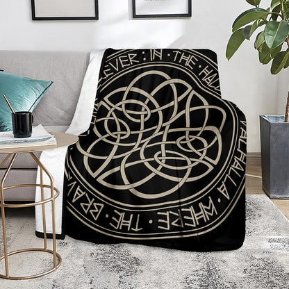 Scandinavian Viking Symbol Print Blanket