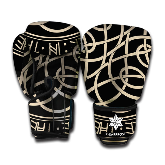 Scandinavian Viking Symbol Print Boxing Gloves
