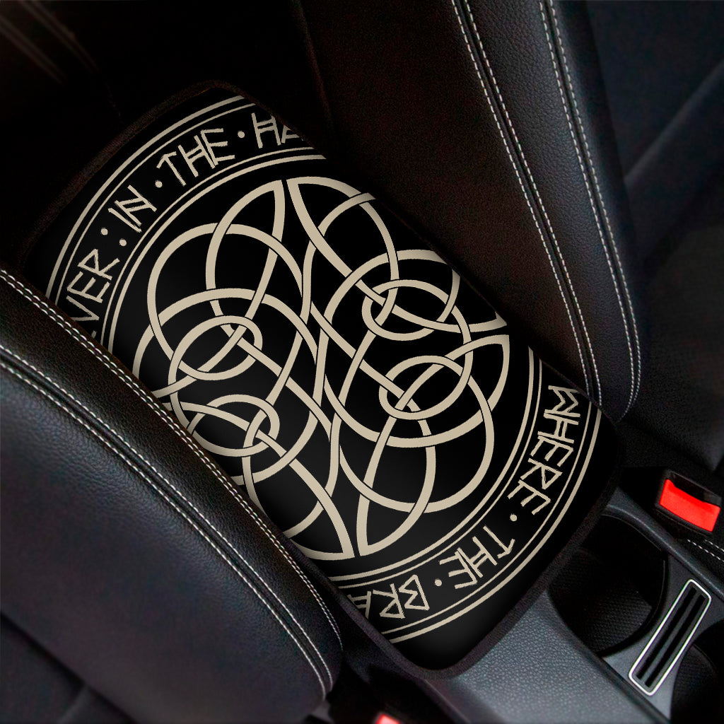 Scandinavian Viking Symbol Print Car Center Console Cover