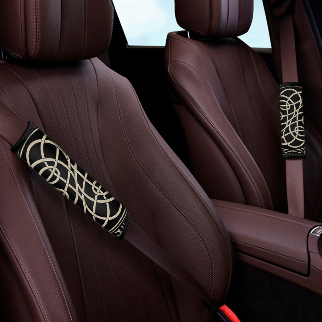 Scandinavian Viking Symbol Print Car Seat Belt Covers
