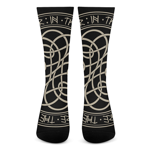 Scandinavian Viking Symbol Print Crew Socks