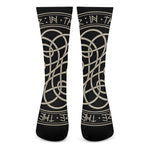 Scandinavian Viking Symbol Print Crew Socks