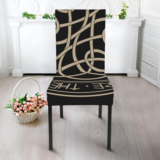 Scandinavian Viking Symbol Print Dining Chair Slipcover