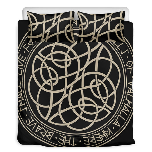 Scandinavian Viking Symbol Print Duvet Cover Bedding Set