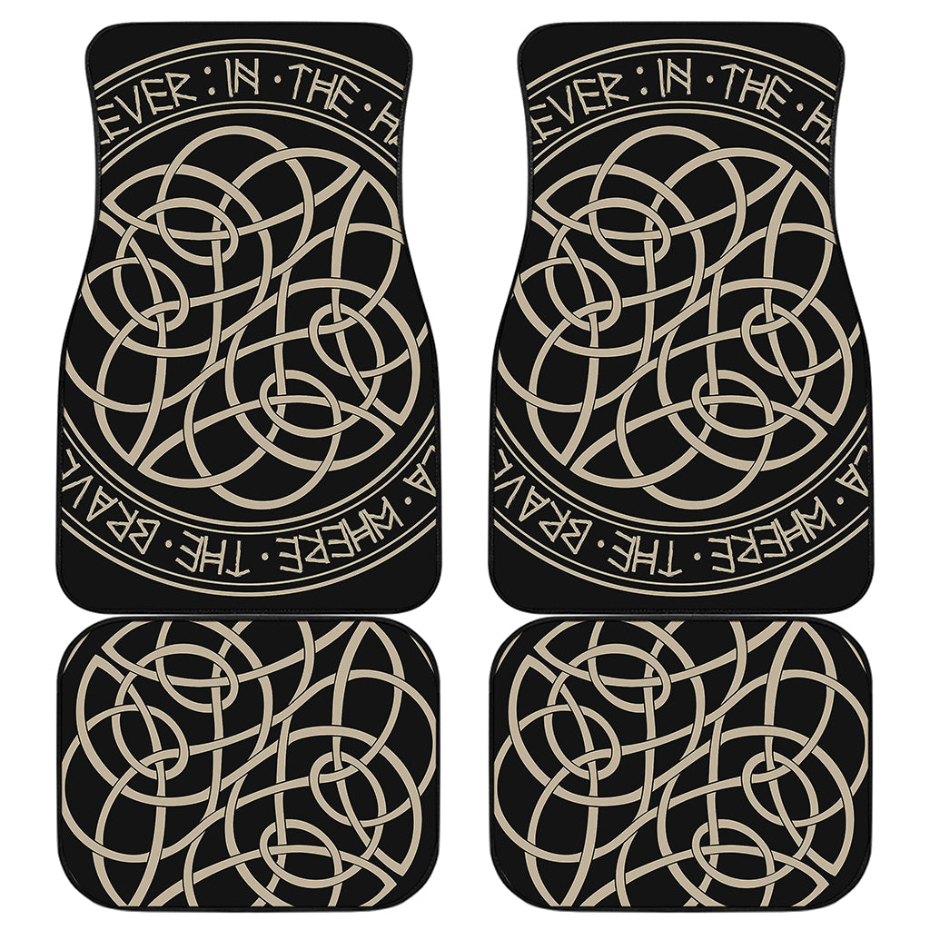 Scandinavian Viking Symbol Print Front and Back Car Floor Mats
