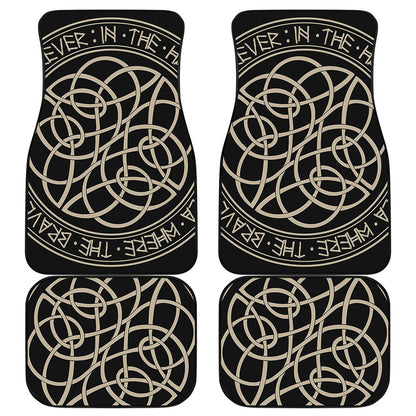 Scandinavian Viking Symbol Print Front and Back Car Floor Mats