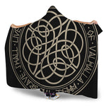 Scandinavian Viking Symbol Print Hooded Blanket
