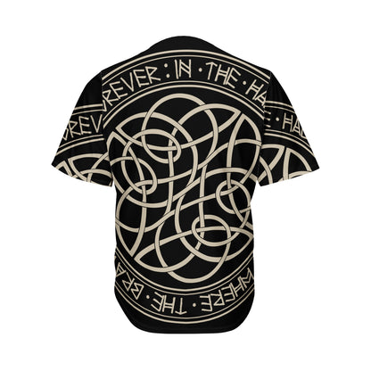 Scandinavian Viking Symbol Print Men's Baseball Jersey