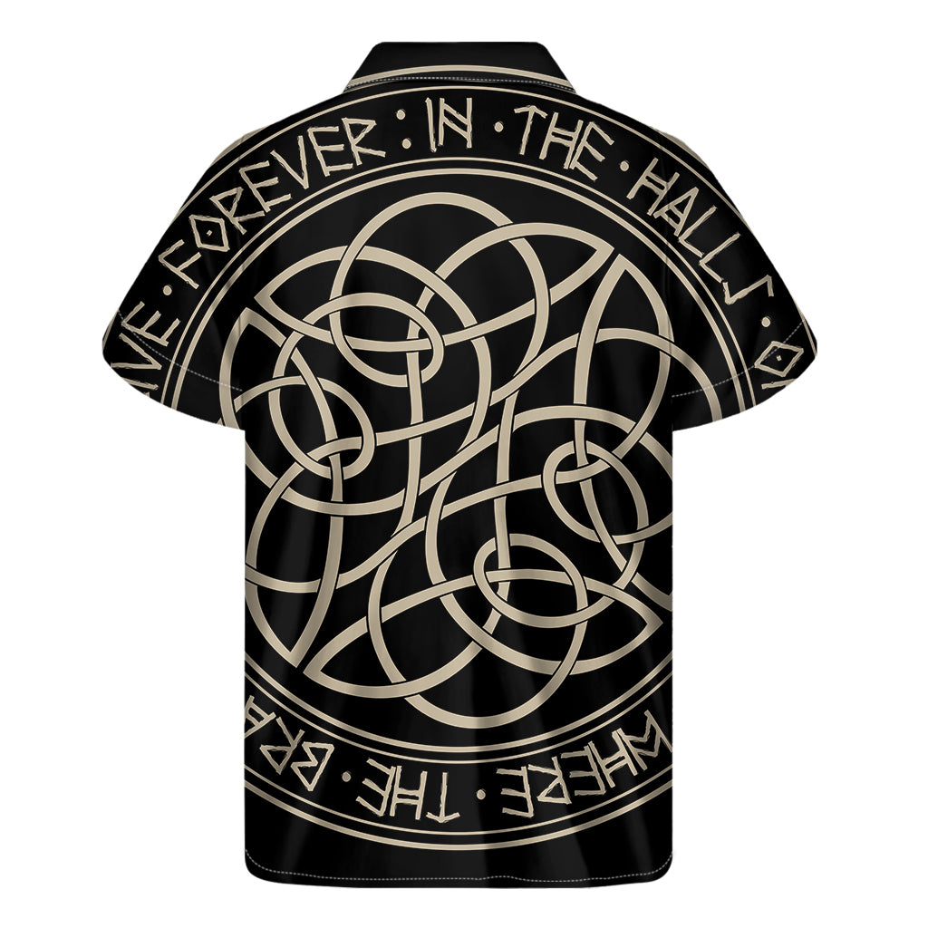 Scandinavian Viking Symbol Print Men's Short Sleeve Shirt