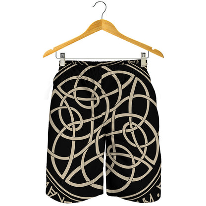 Scandinavian Viking Symbol Print Men's Shorts