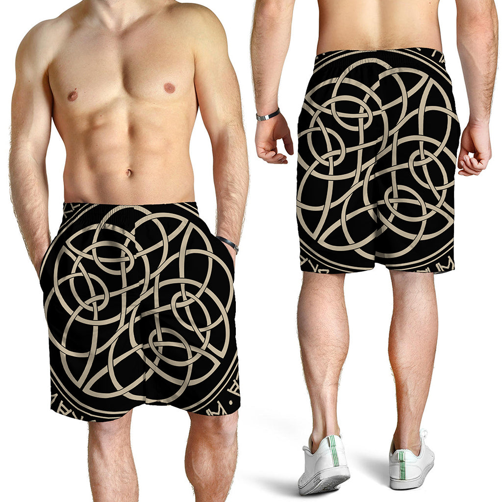 Scandinavian Viking Symbol Print Men's Shorts