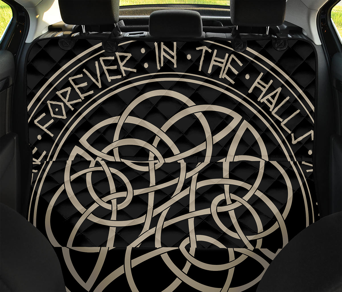 Scandinavian Viking Symbol Print Pet Car Back Seat Cover