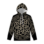 Scandinavian Viking Symbol Print Pullover Hoodie