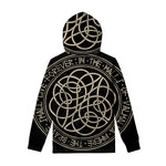 Scandinavian Viking Symbol Print Pullover Hoodie