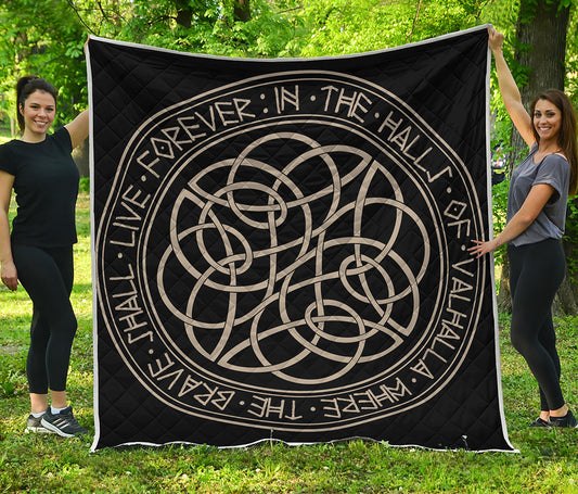 Scandinavian Viking Symbol Print Quilt