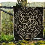Scandinavian Viking Symbol Print Quilt