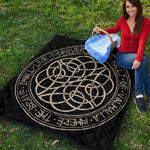 Scandinavian Viking Symbol Print Quilt