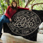 Scandinavian Viking Symbol Print Quilt