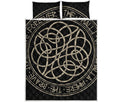 Scandinavian Viking Symbol Print Quilt Bed Set