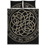 Scandinavian Viking Symbol Print Quilt Bed Set
