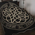 Scandinavian Viking Symbol Print Quilt Bed Set
