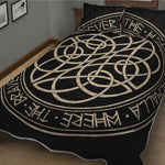 Scandinavian Viking Symbol Print Quilt Bed Set