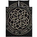 Scandinavian Viking Symbol Print Quilt Bed Set