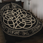 Scandinavian Viking Symbol Print Quilt Bed Set