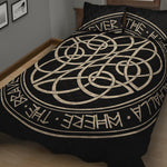 Scandinavian Viking Symbol Print Quilt Bed Set