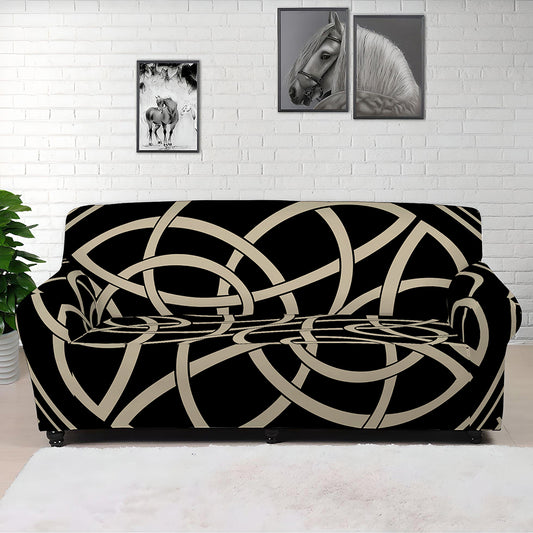 Scandinavian Viking Symbol Print Sofa Cover