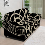 Scandinavian Viking Symbol Print Sofa Cover