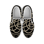 Scandinavian Viking Symbol Print White Slip On Shoes