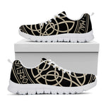 Scandinavian Viking Symbol Print White Sneakers