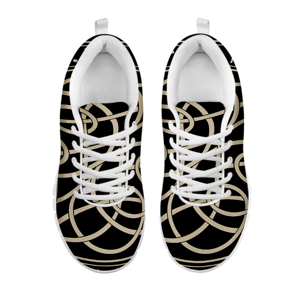Scandinavian Viking Symbol Print White Sneakers