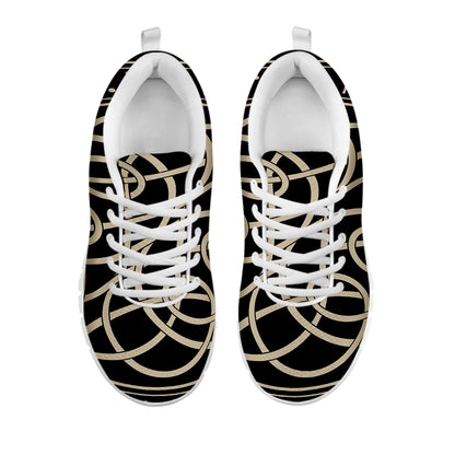Scandinavian Viking Symbol Print White Sneakers