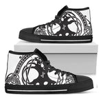 Scandinavian Yggdrasil Print Black High Top Shoes
