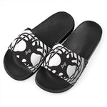 Scandinavian Yggdrasil Print Black Slide Sandals