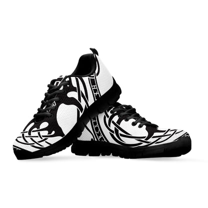 Scandinavian Yggdrasil Print Black Sneakers