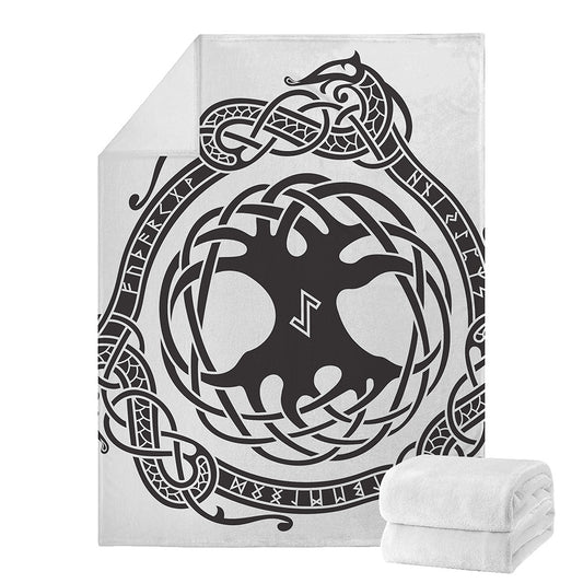 Scandinavian Yggdrasil Print Blanket