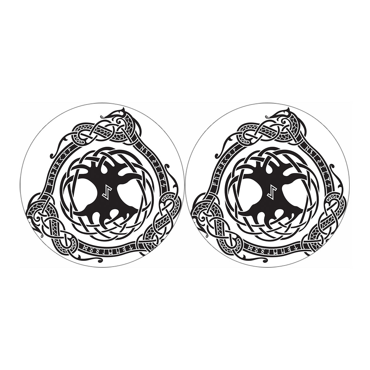 Scandinavian Yggdrasil Print Car Coasters